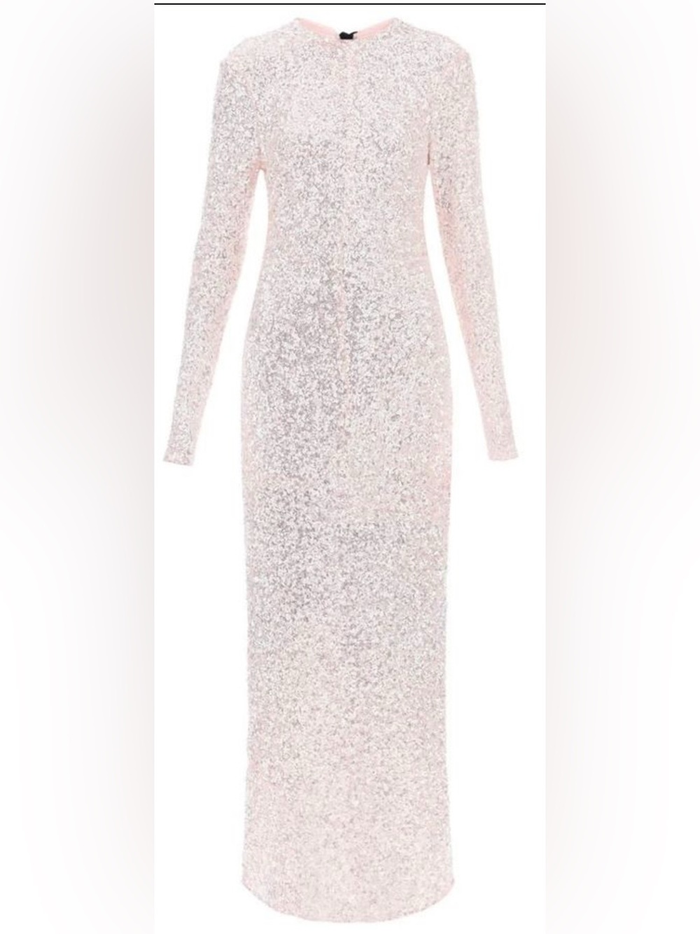 NWT Ganni Long Sleeve Sequin Maxi Dress in Pale Pink